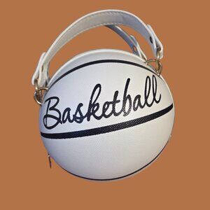 BASKETBALL🏀Shaped White Faux Leather Crossbody Bag